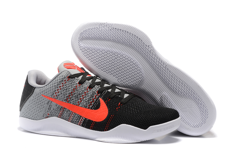 Nike Kobe 11 Flyknit Black Grey Red White Shoes